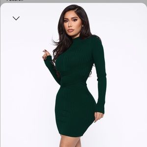 Hunter green dress from Fashion Nova in a size S